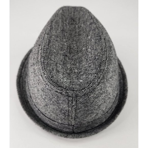 Womens Fedora Hat L/XL Gray Black Short Brim Classic Grandpa Core Unisex - Picture 8 of 12